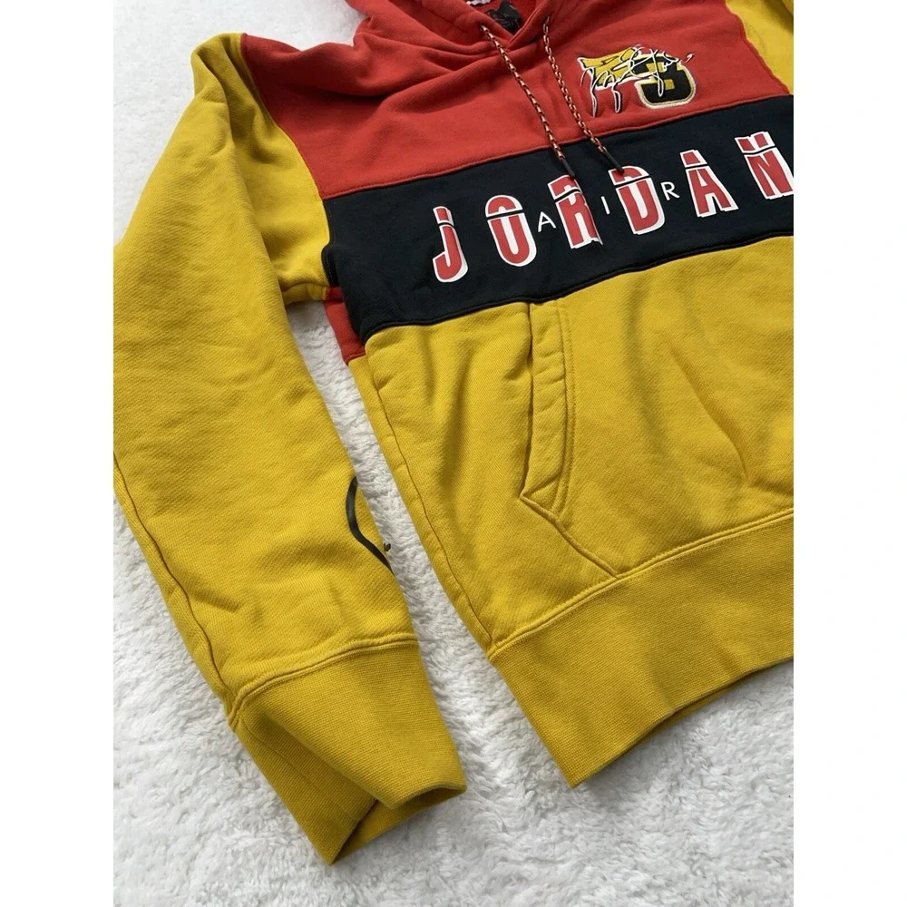 Jordan Sport DNA Pullover Hoodie Red Yellow Black Colorblock Mens S AT9981-712‎